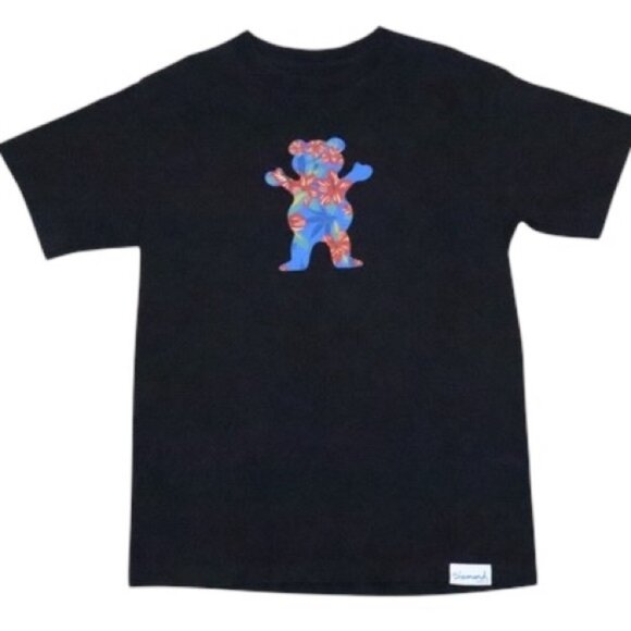 Diamond Supply x Grizzly Black Teddy Bear Skateboard Shirt - Picture 7 of 9